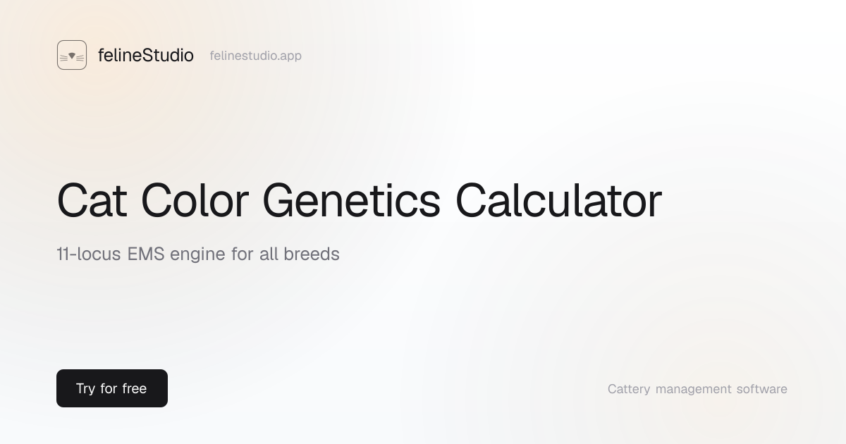 Cat Color Calculator — Predict Kitten Coat Color & Genetics | felineStudio